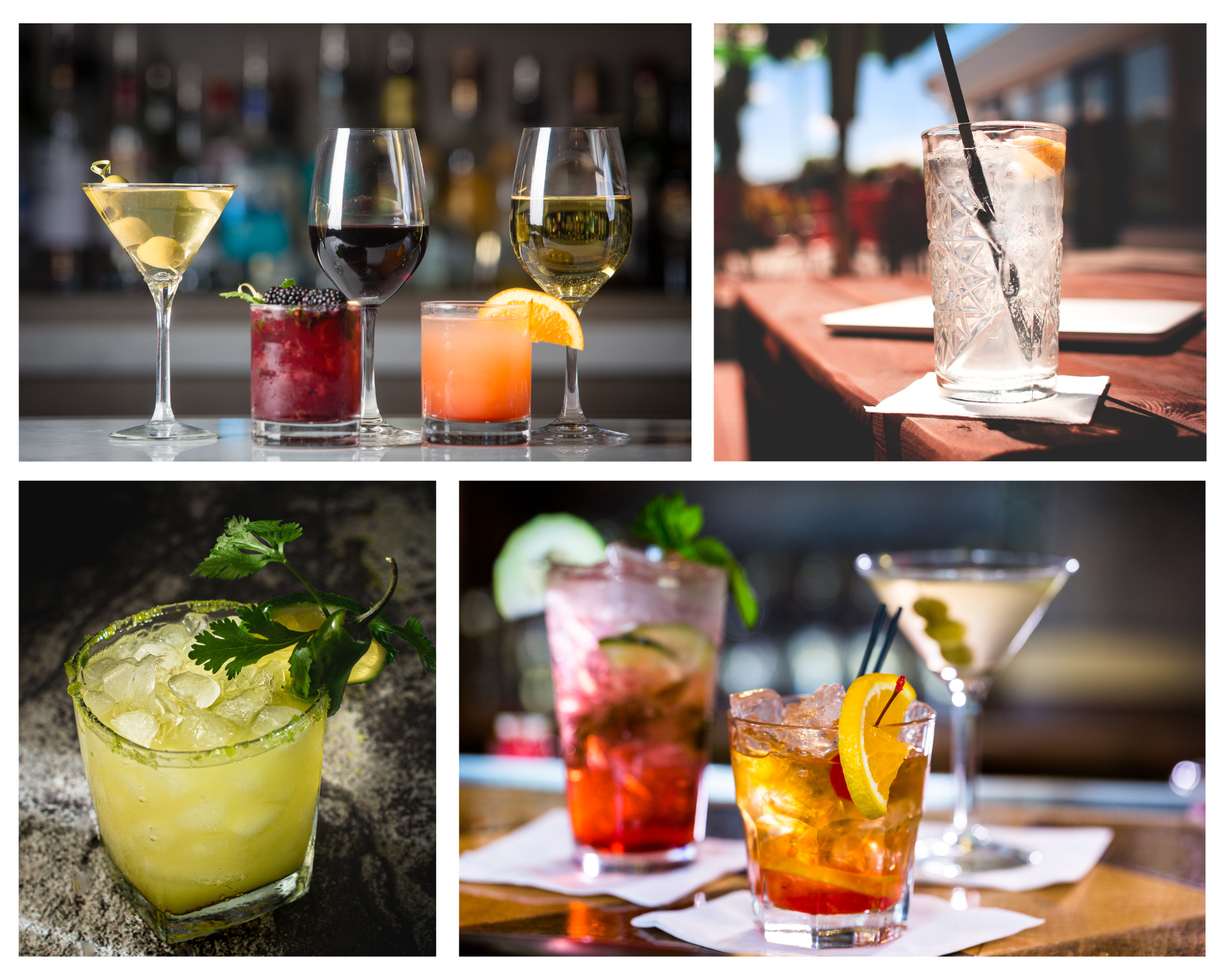 Collage of cocktails