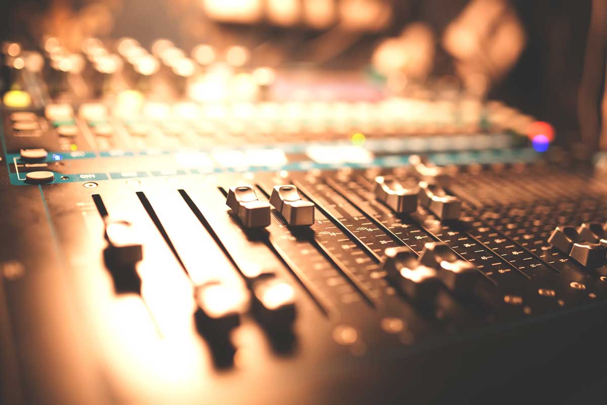 Music Mixing board closeup