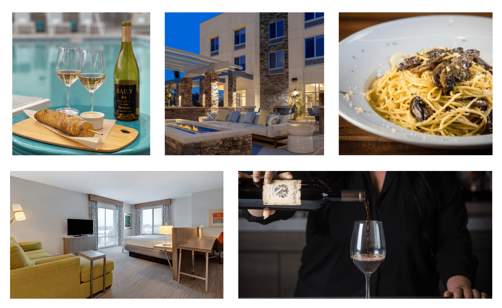 Hilton Temecula Photo Collage - wine, pool, room, firepit